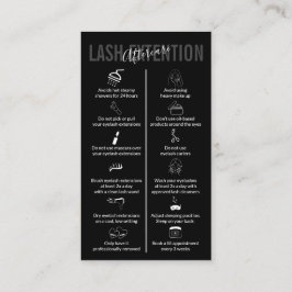 Schwarzes Symbol Makeup Lash Extension Aftercare Visitenkarte