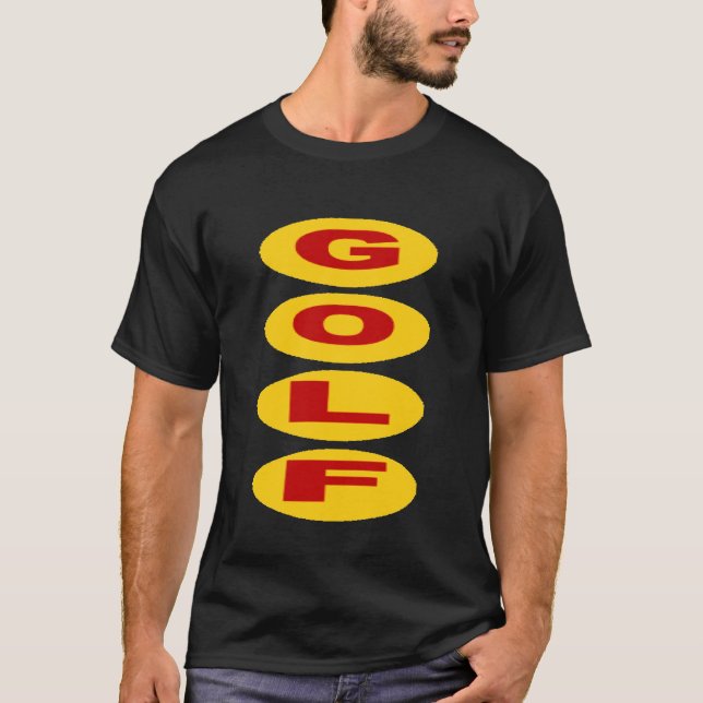 Schwarzes T-Shirt GOLF (Vorderseite)