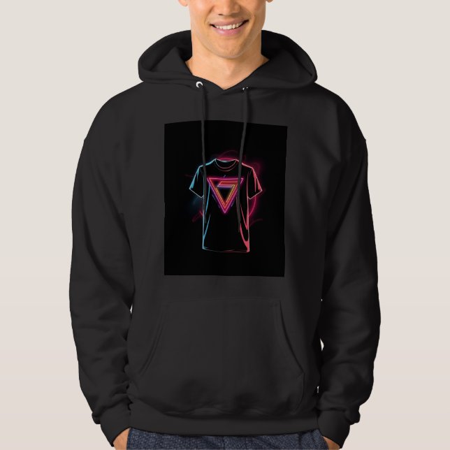 Schwarzes T-Shirt Hoodie (Vorderseite)