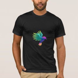 Schwarzes T-Shirt mit einem lebendigen