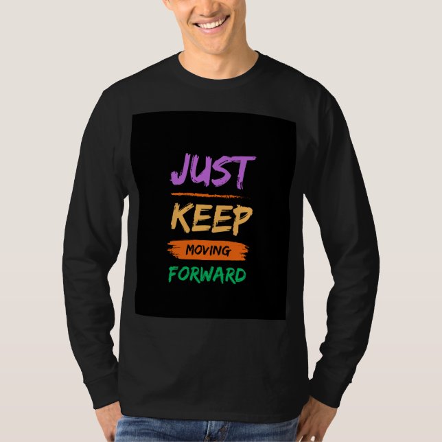 Schwarzes T-Shirt mit langem Arm (Vorderseite)