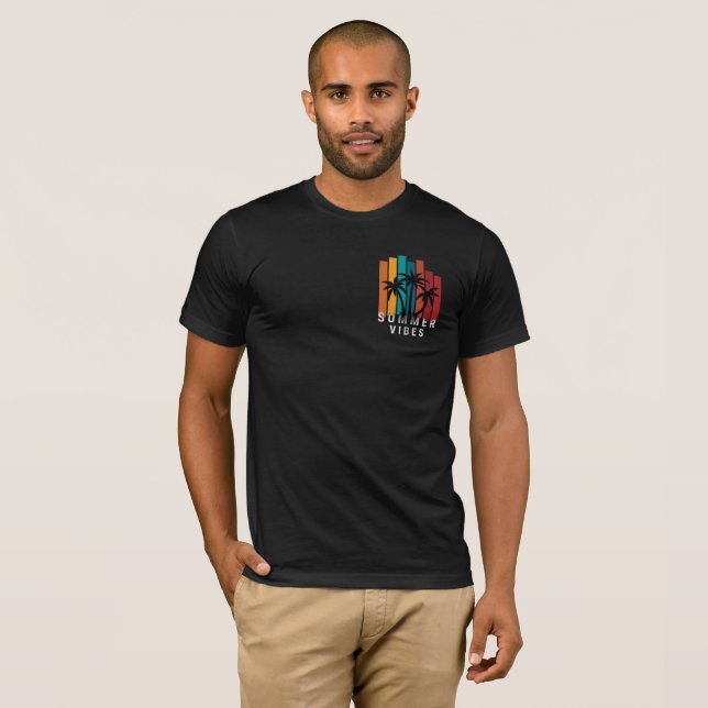 Schwarzes T-Shirt mit Sommerdesign (Vorne ganz)