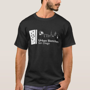 Schwarzes T-Shirt mit weißem USk San Diego Logo