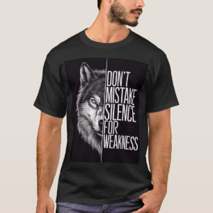 Schwarzes T-Shirt mit Wolf-Design
