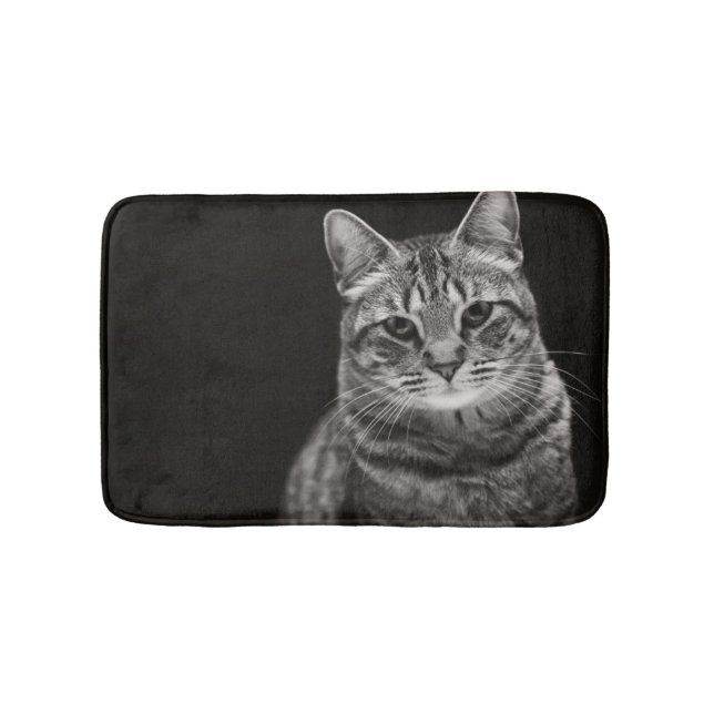 Schwarzes Tabby-Kätzchen Badematte (Vorderseite)