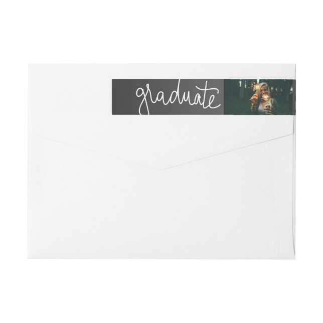 Schwarzes Tafel-Absolvent-Typografie-Foto (Rückseite)