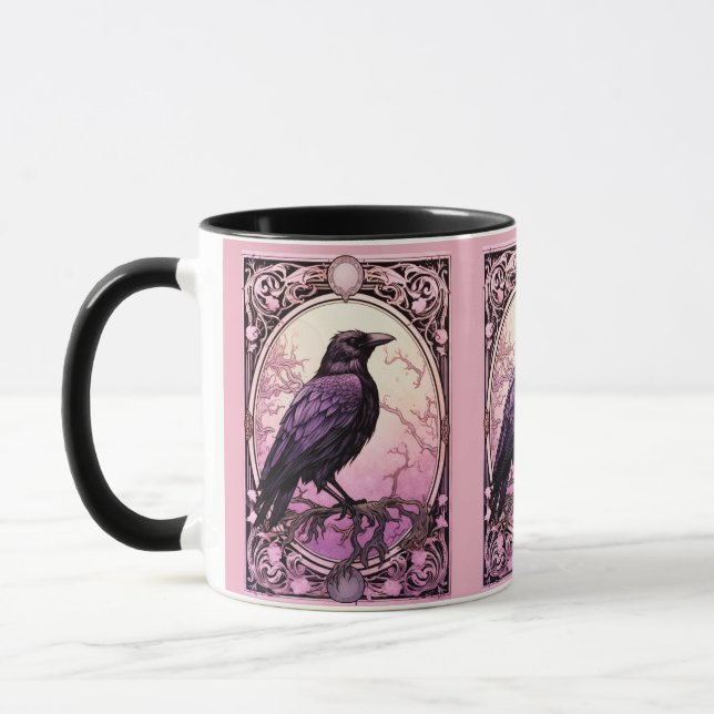 Schwarzes Tarot Pink Pink Halloween Tasse (Links)