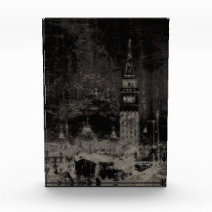 Schwarzes Taupe Skyline Venedig Kunst, Dichtung un Fotoblock