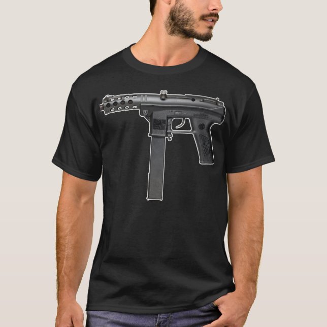 Schwarzes TEC9 T-Shirt (Vorderseite)