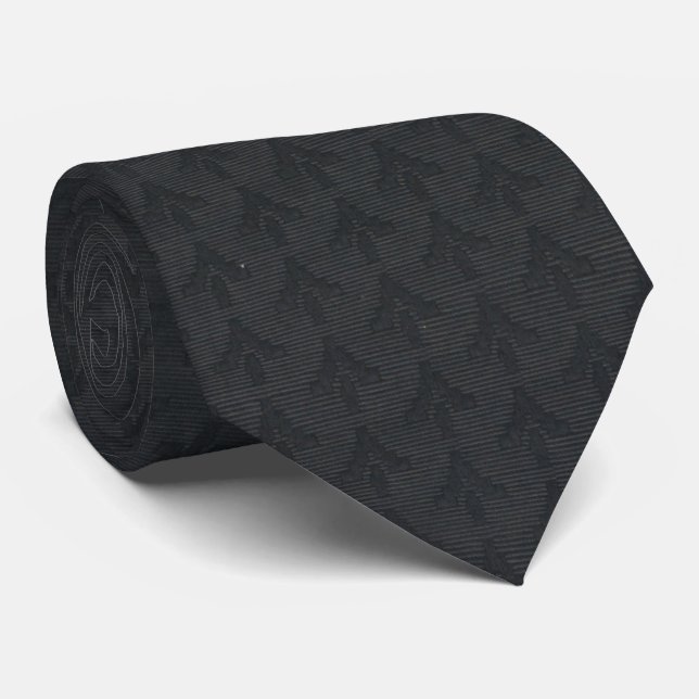 Schwarzes Textildesign Krawatte (Gerollt)