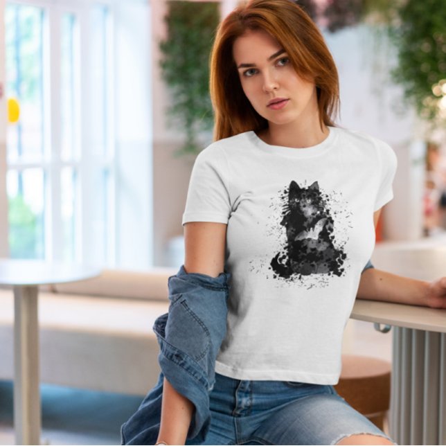 Schwarzes Tier in der Tasche T-Shirt (Von Creator hochgeladen)