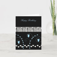 Schwarzes Tiermuster Herz Birthday
