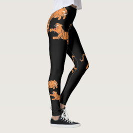 Schwarzes Tiger-Tierdruck-Design Leggings