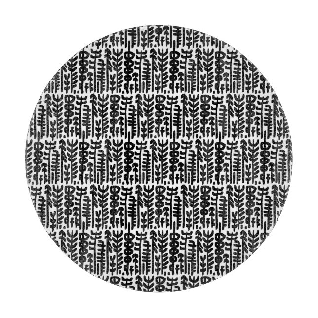 Schwarzes Tinten-Anschlag-Baum-Muster Schneidebrett (Vorderseite)