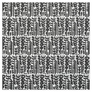 Schwarzes Tinten-Anschlag-Baum-Muster Stoff