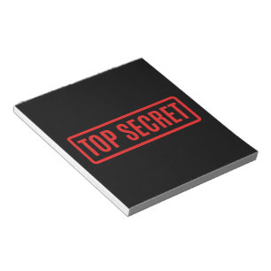 Schwarzes Top Secret Notizblock