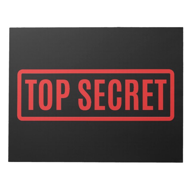 Schwarzes Top Secret Notizblock (Vorderseite)