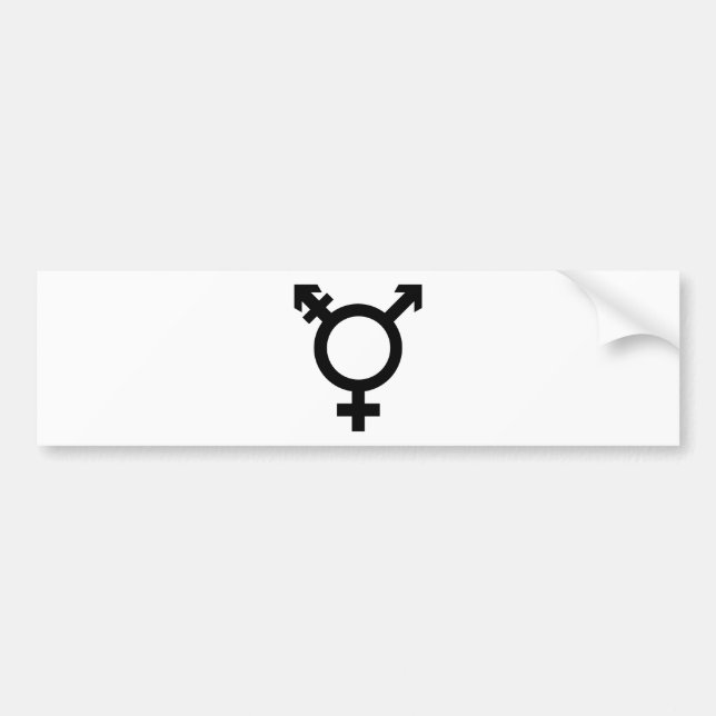 Schwarzes Transgender-Symbol Autoaufkleber (Vorne)