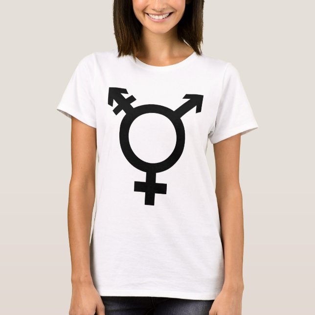 Schwarzes Transgender-Symbol T-Shirt (Vorderseite)