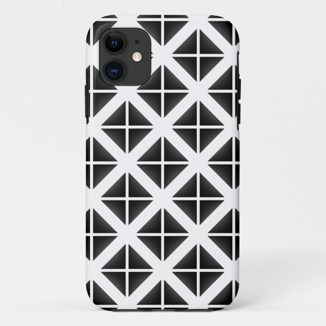 Schwarzes Trendy Triangle Muster Case-Mate iPhone Hülle (Rückseite)