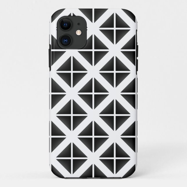 Schwarzes Trendy Triangle Muster Case-Mate iPhone Hülle (Rückseite)