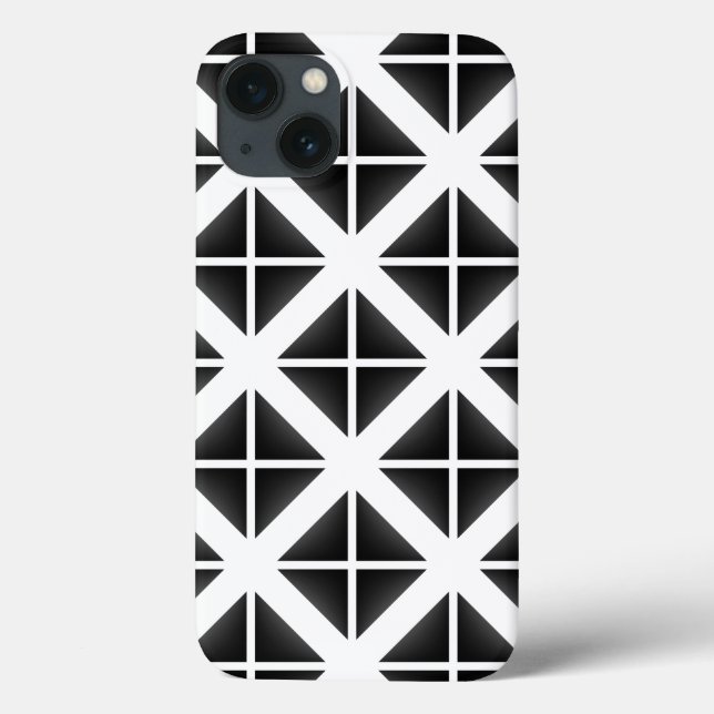 Schwarzes Trendy Triangle Muster Case-Mate iPhone Hülle (Rückseite)