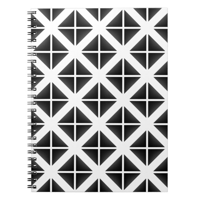 Schwarzes Trendy Triangle Muster Notizblock (Vorderseite)
