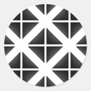 Schwarzes Trendy Triangle Muster Runder Aufkleber