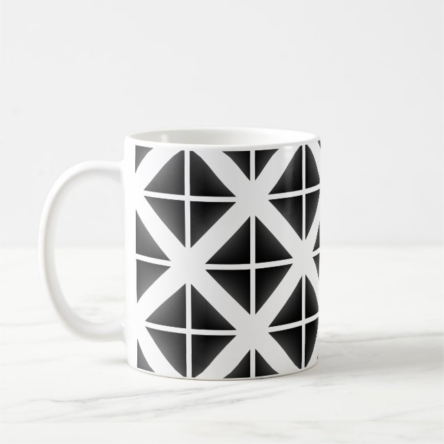 Schwarzes Trendy Triangle Muster Tasse (Links)