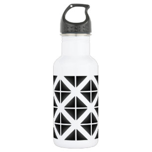 Schwarzes Trendy Triangle Muster Trinkflasche