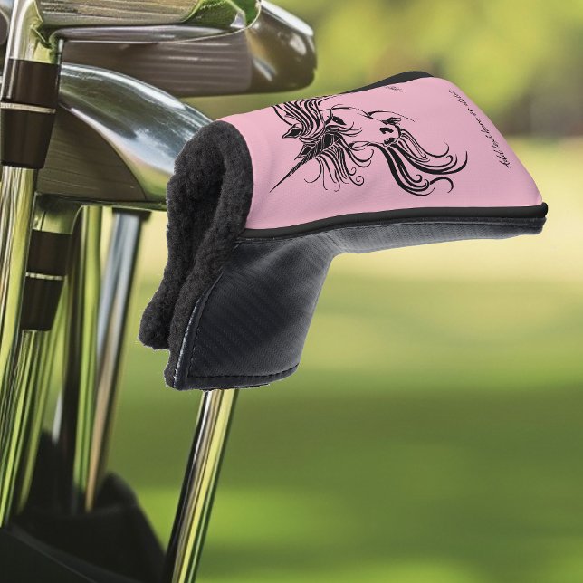 Schwarzes Tribal-Einhorn Golf Headcover (Von Creator hochgeladen)