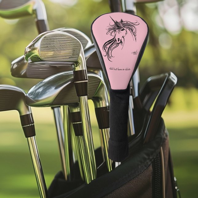 Schwarzes Tribal-Einhorn Golf Headcover (Von Creator hochgeladen)