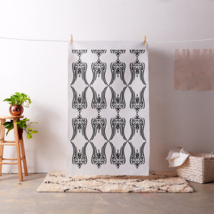Schwarzes Tribal-Tattoo - Tulpe + Ihre Ideen Stoff