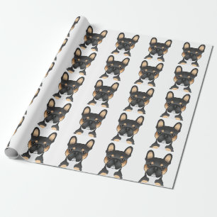 Schwarzes Tricolor Französische Bulldogge Kopfmust Geschenkpapier