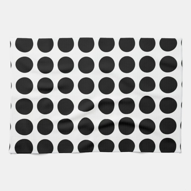 Schwarzes Tupfen-Geschirrtuch Küchentuch (Horizontal)