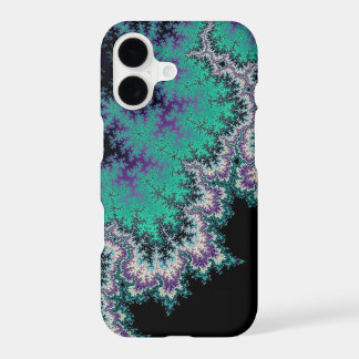 Schwarzes, Türkis und Lila Fraktal iPhone X Case