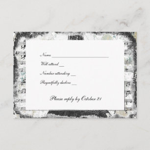 Schwarzes Turm-Musik-uAwg Paris Eiffel mit RSVP Karte