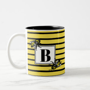 Schwarzes u. gelbes Monogramm der Zweifarbige Tasse