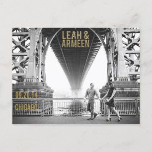 Schwarzes u. GoldGlitzer-Save the Date Typografie Ankündigungspostkarte