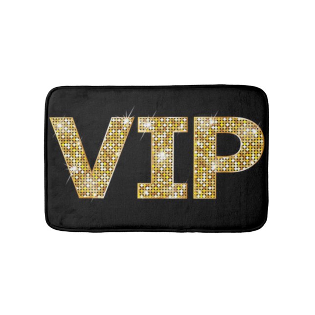Schwarzes u. GoldGlitzer VIP Badematte (Vorderseite)