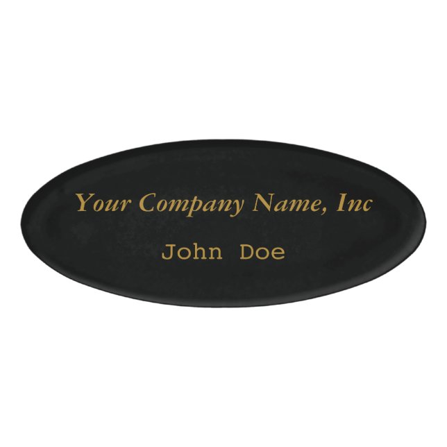 Schwarzes u. Goldovaler Angestellt-Namensschild Namenschild (Vorderseite)