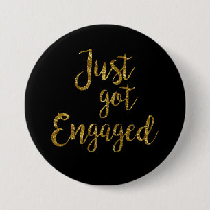 Schwarzes u. Goldskript got gerade verlobten Knopf Button