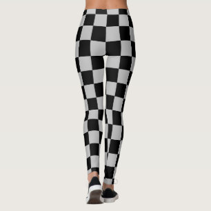 Schwarzes u. graues kariertes überprüft leggings