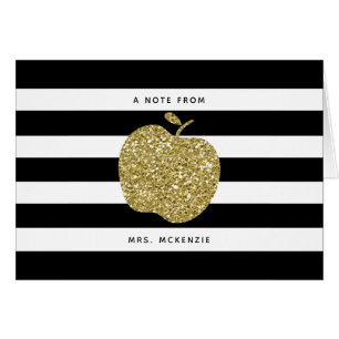 Schwarzes u. Imitat-GoldGlitzer-Apple-Lehrer