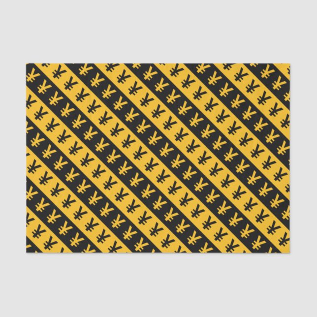 Schwarzes u. orange gestreiftes Muster der Seidenpapier (Vorderseite)