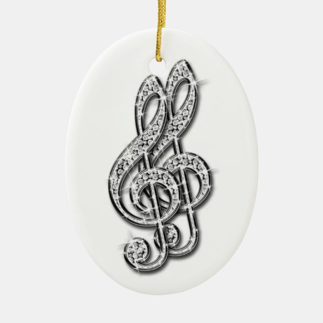 Schwarzes u. Silber-schillernder funkelnd Keramik Ornament (Vorne)