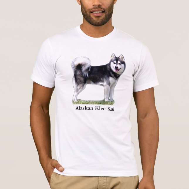 Schwarzes u. weißes alaskisches Klee Kai T-Shirt (Vorderseite)