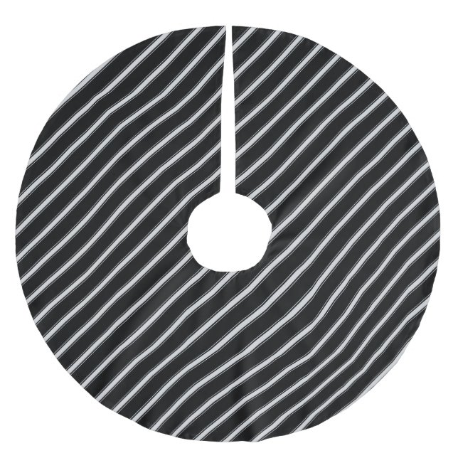 Schwarzes u. weißes gestreiftes - polyester weihnachtsbaumdecke (Vorderseite)