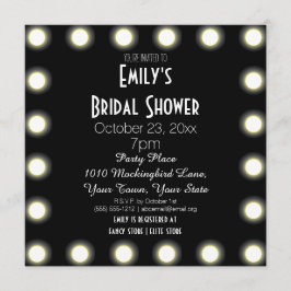 Schwarzes u. weißes Hollywood-Thema-Brautparty Einladung