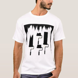 Schwarzes u. weißes Malert-shirt T-Shirt